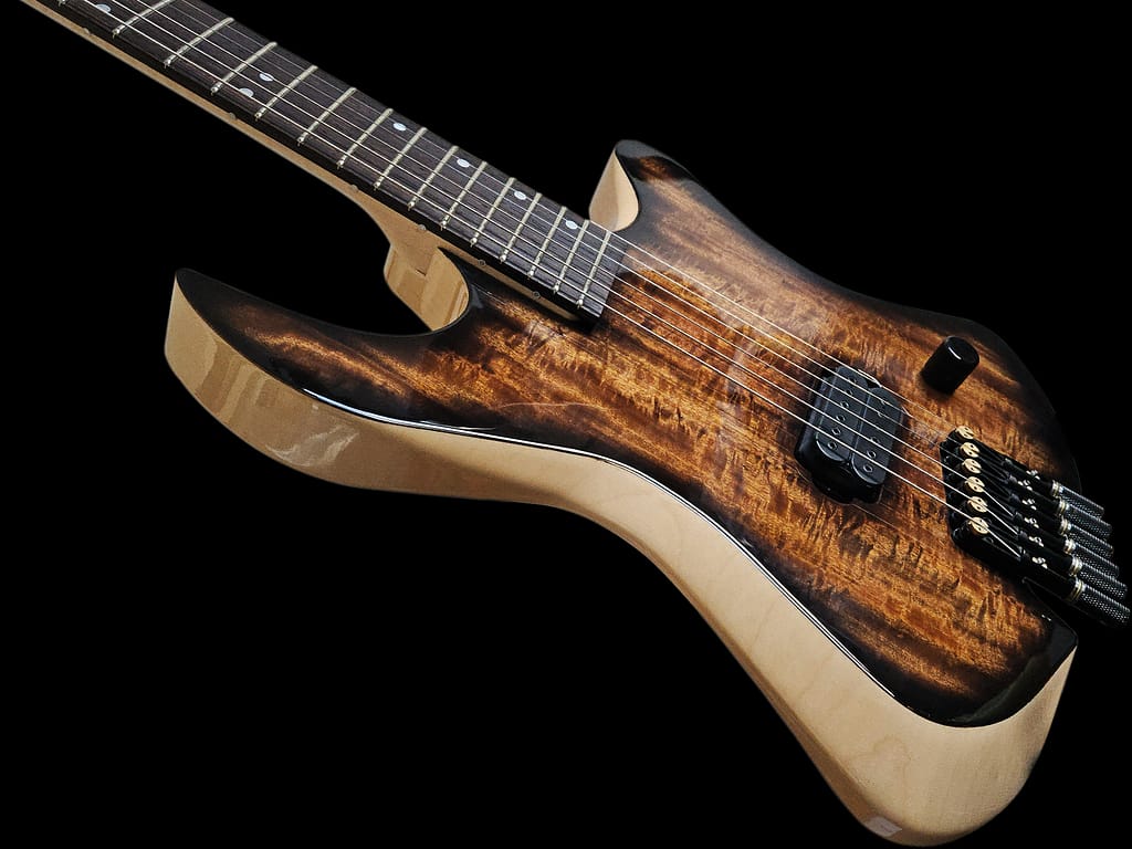 Guitare Nakama headless finition sunburst - Jiyu Guitars