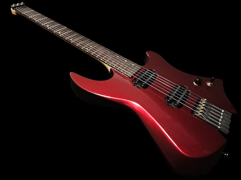 Guitare Mugen headless finition métallisée -- Jiyu Guitars